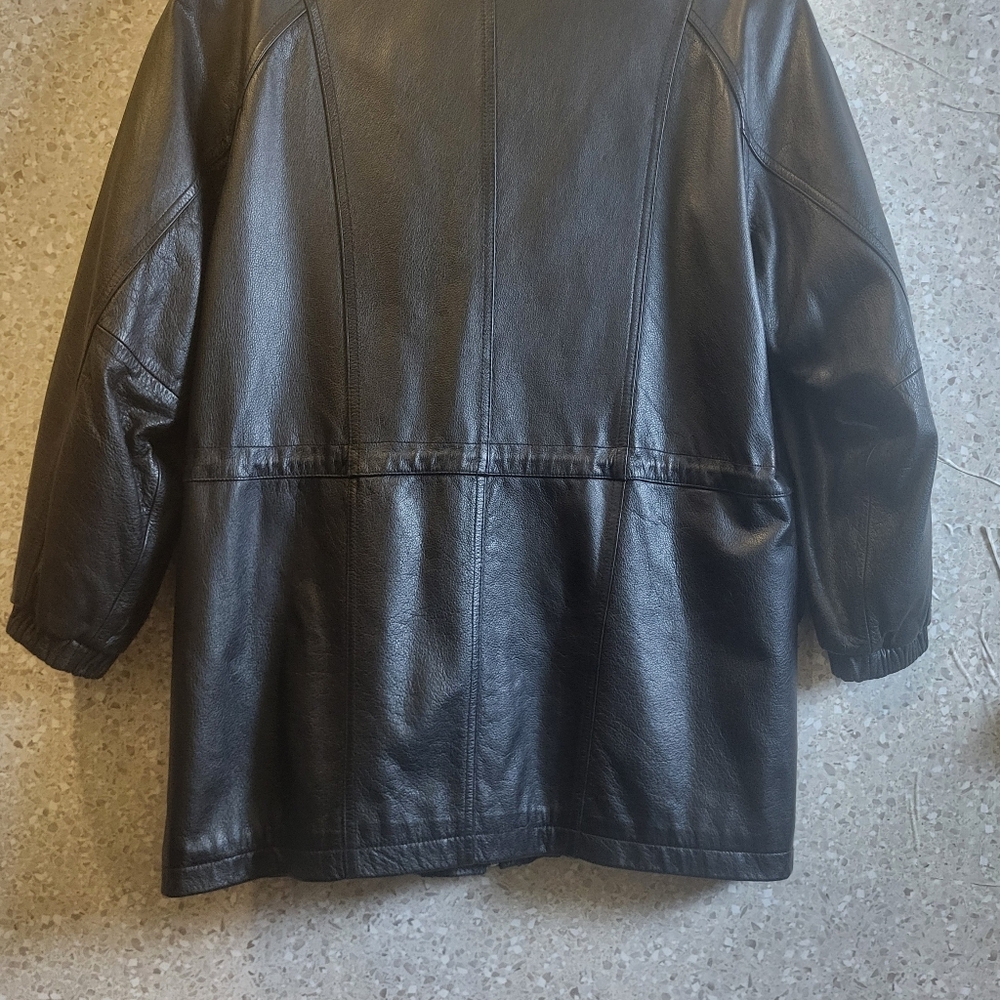Vintage Winlit Leather Jacket Mens, Parka Jacket, Black Leather, Size M‎ - Picture 7 of 10